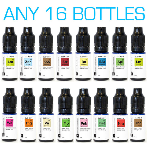 Save with a discounted bundle of 16 Element E-Liquids