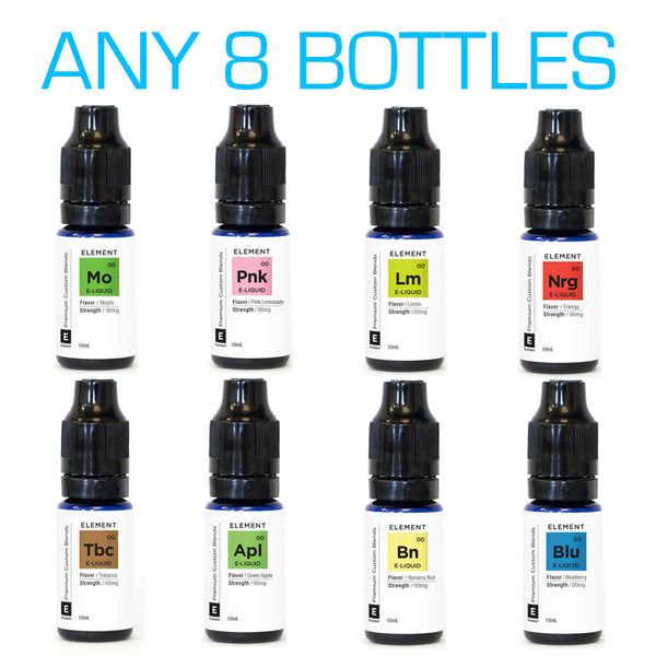 Save with a discounted bundle of 8 Element E-Liquids