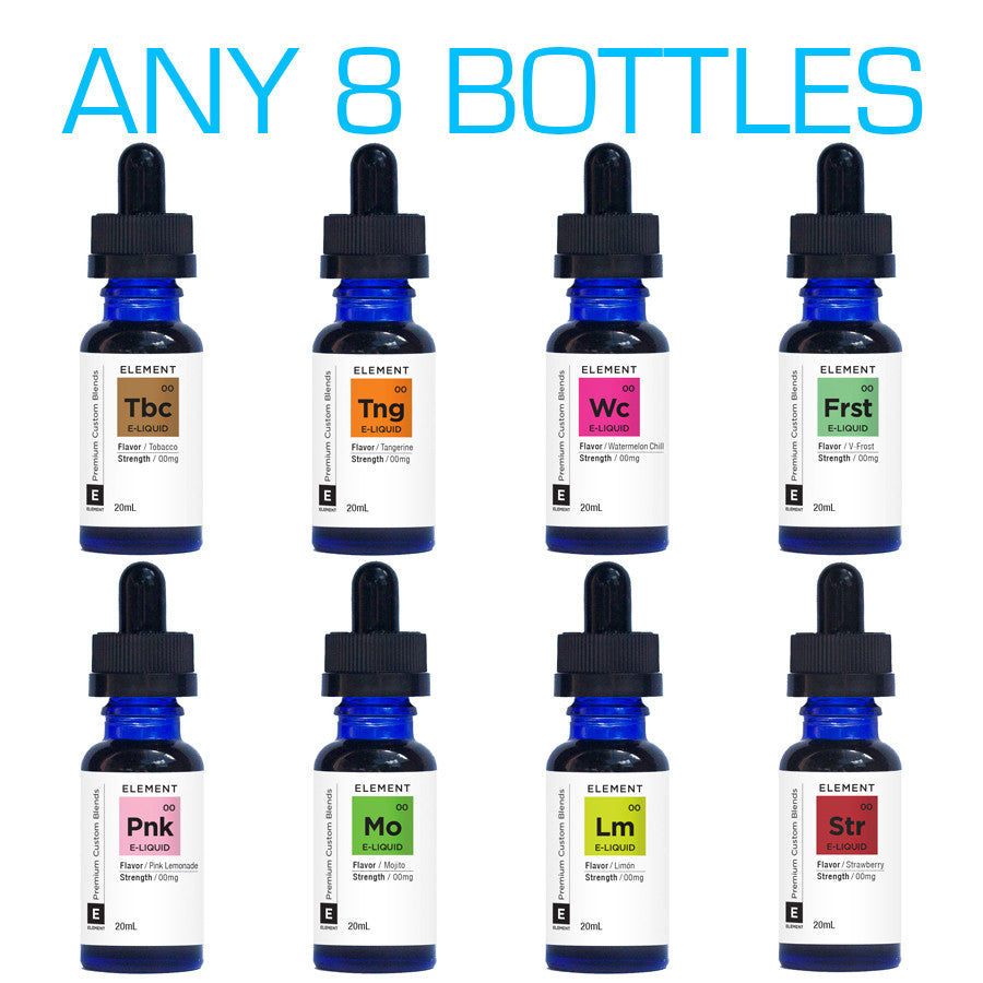Save with a discounted bundle of 8 Element E-Liquids
